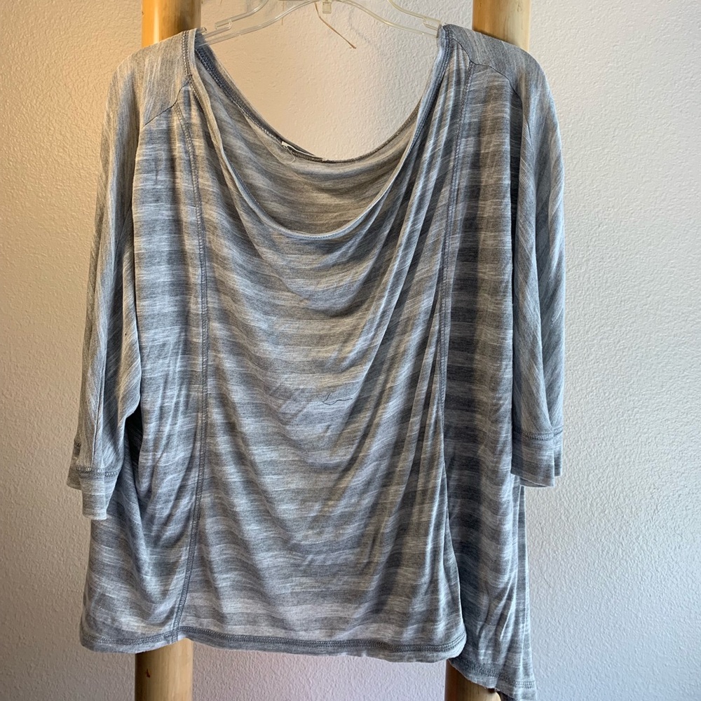 Grey stripe off the shoulder top - Nordstrom